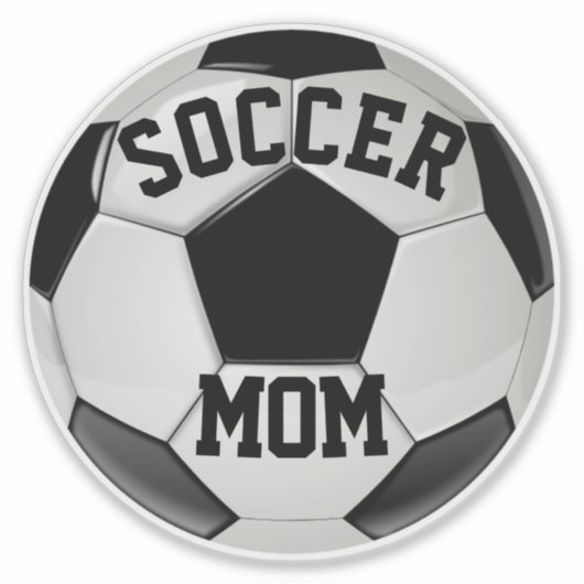 リアルなサッカーボールのサッカーママ シール (正面)