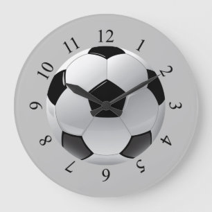 リアルなサッカーボール ラージ壁時計