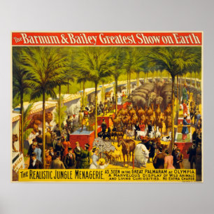 リアルなジャングルの不気味なサーカスのポスター ポスター