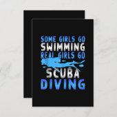 リアルなスキューバダイビングの女の子たち 泳ぐのが楽しいと感じる子もいる エンクロージャーカード (正面/裏面)
