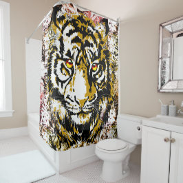 リアルなタイガーシャワーカーテンカッコいい- Tiger Head シャワーカーテン