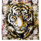 リアルなタイガーシャワーカーテンカッコいい- Tiger Head シャワーカーテン (正面)