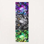 リアルなタイガーヨガマットグリーン – 野生生物大きな猫 ヨガマット (正面)