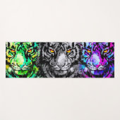 リアルなタイガーヨガマットグリーン – 野生生物大きな猫 ヨガマット (正面(横))