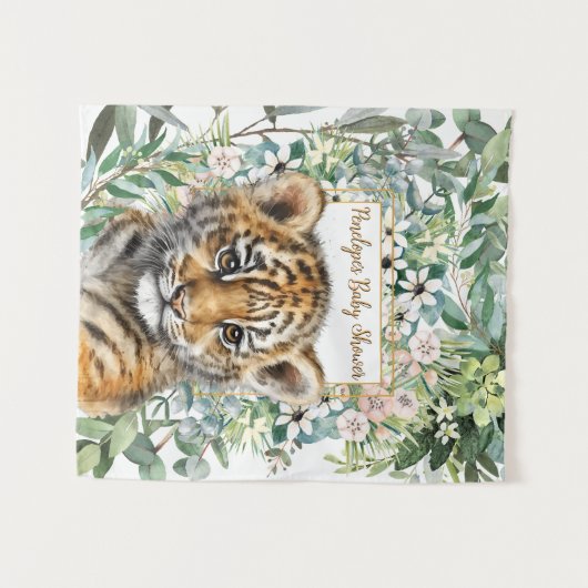 リアルなタイガー男女兼用カッブ赤ちゃん タペストリー (正面(横))