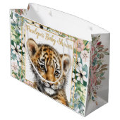 リアルなタイガー男女兼用カッブ赤ちゃん ラージペーパーバッグ (裏面アングル)