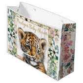 リアルなタイガー男女兼用カッブ赤ちゃん ラージペーパーバッグ (正面アングル)