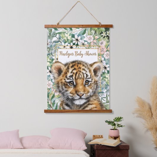 リアルなタイガー男女兼用カッブ赤ちゃん 吊り下げ型タペストリー (寝室)