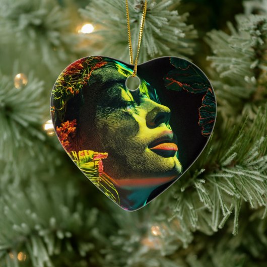 リアルなネオン女コラルパンク白熱［赤熱］光を放つアート セラミックオーナメント (ツリー)