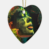 リアルなネオン女コラルパンク白熱［赤熱］光を放つアート セラミックオーナメント (左)