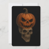 リアルなハロウィンのカボチャのドクロステッカー 招待状 (正面)