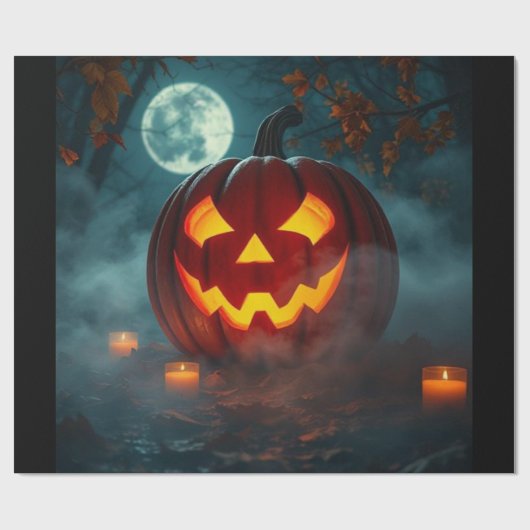 リアルなハロウィンのカボチャギフト包装 - 限定 ラッピングペーパー (フラット)