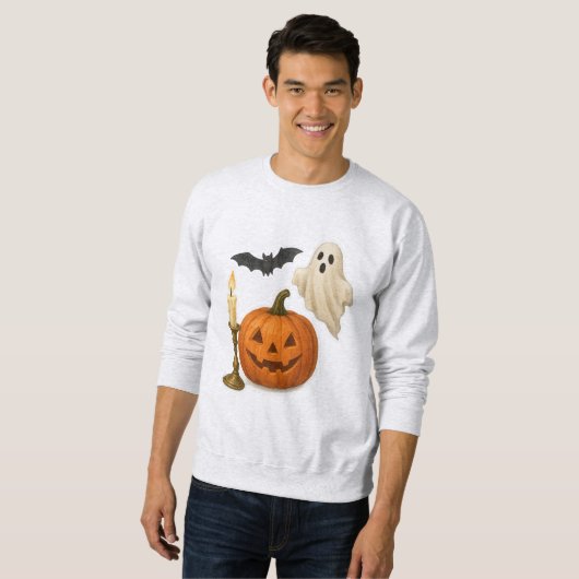 リアルなハロウィンステッカー スウェットシャツ (正面フル)