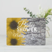 リアルなバーチウッドのひまわりベイビーシャワー 招待状 (スタンド正面)
