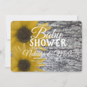 リアルなバーチウッドのひまわりベイビーシャワー 招待状 (正面)