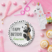 リアルなパンダベアハッピーバースデーパーティー、年齢 ペーパープレート (パーティー)