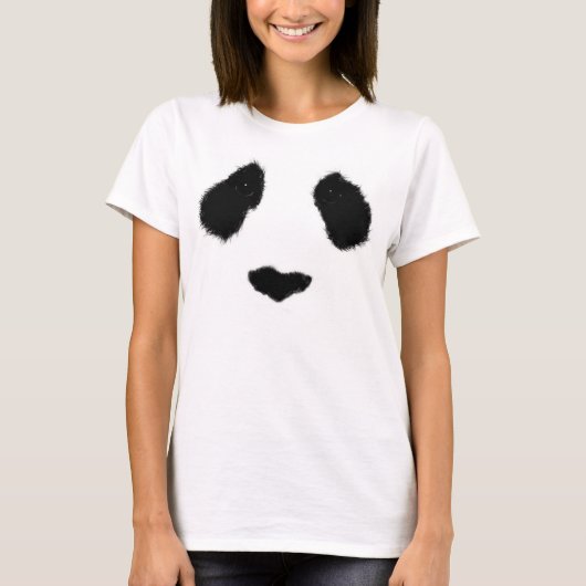 リアルなパンダ顔ティー Tシャツ (正面)