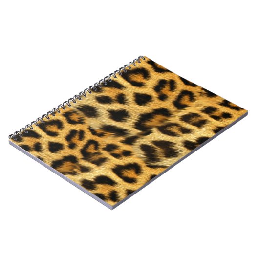 リアルなヒョウの毛皮のプリントアクセサリー – トレンディー ノートブック (左側)