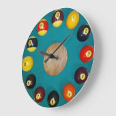 リアルなビリヤードボールレトロ ラージ壁時計 (傾斜)