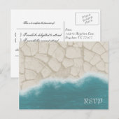 リアルなビーチRSVP:前後 インビテーションポストカード (正面/裏面)