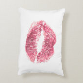 リアルなピンクの唇、孤立したキス アクセントクッション (裏面(縦))