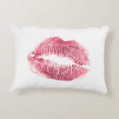 リアルなピンクの唇、孤立したキス アクセントクッション (裏面)