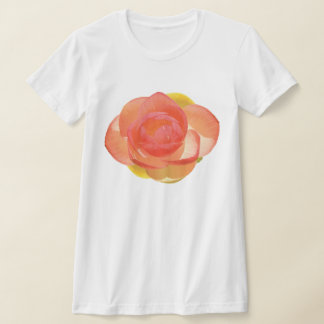リアルなピーチウォーターリリーの花Tシャツ Tシャツ