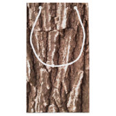 リアルなフォトツリーの樹皮自然パターン スモールペーパーバッグ (裏面)