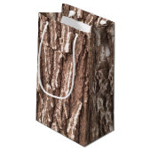 リアルなフォトツリーの樹皮自然パターン スモールペーパーバッグ (裏面アングル)