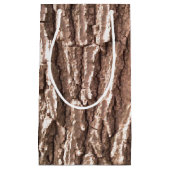 リアルなフォトツリーの樹皮自然パターン スモールペーパーバッグ (正面)
