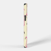 リアルなフラミンゴの鳥の縦パターン iPhoneケース (右側面)
