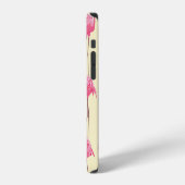 リアルなフラミンゴの鳥の縦パターン iPhoneケース (左側面)