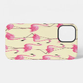 リアルなフラミンゴの鳥の縦パターン iPhoneケース (裏面横)