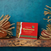 リアルなブラウン&レッドのバレンティンチョコレートおもしろい フォトプラーク (側面)