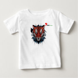 リアルなベビー トラの子どもの肖像画 ナチュラル・ワイルドライフ ベビーTシャツ