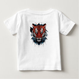 リアルなベビー トラの子どもの肖像画 ナチュラル・ワイルドライフ ベビーTシャツ