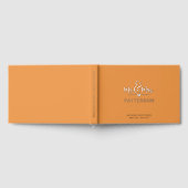 リアルなホイル加工のMr. & Mrs. カップル名入りオレンジ色の結婚式 ゲストブック (全面)