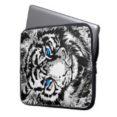リアルなホワイトタイガーヘッド – Tiger Laptop Case ラップトップスリーブ (正面左)