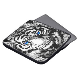 リアルなホワイトタイガーヘッド – Tiger Laptop Case ラップトップスリーブ