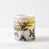 リアルなマラードデジタ絵を描ルのマグラップデザイン コーヒーマグカップ (中央)