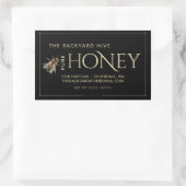 リアルなミツバチとミツバチの黒い縁ど蜂蜜ラベル 長方形シール (バッグ)