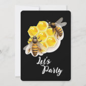 リアルなミツバチ&ハニカム誕生日招待状 招待状 (裏面)