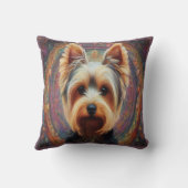 リアルなヨークシャーテリアカラフルドッグ縁ど クッション (裏面)