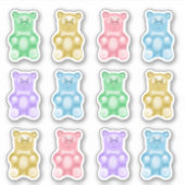 リアルなレインボーグミベアカスタムカットステッカー シール (正面)