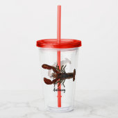リアルなロブスターグラフィッパーソナライズされたクス アクリルタンブラー (正面)