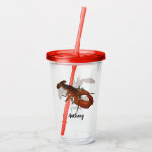 リアルなロブスターグラフィッパーソナライズされたクス アクリルタンブラー (裏面)