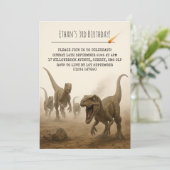 リアルなヴェロキラプトル群れと流星の誕生日 招待状 (スタンド正面)