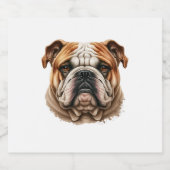 リアルな可愛い英語のブルドッグのプロフィール スパークリングワインラベル (シングルラベル)