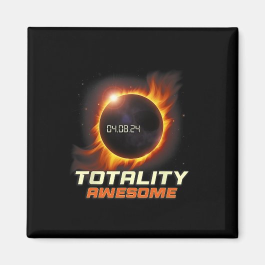 リアルな太陽のTotal Eclipse 2024全体のWeasom マグネット (正面)