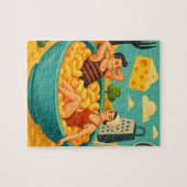 リアルな夫婦が安っぽい麺の中で泳ぐ ジグソーパズル (横)